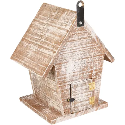 Flamingo - Nichoir pour oiseaux GIO en bois 19 x 15 x 23 cm blanc /brun