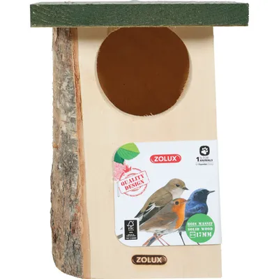 Nichoir en bois massif entrée ø 8 cm environ pour oiseaux  gorge
