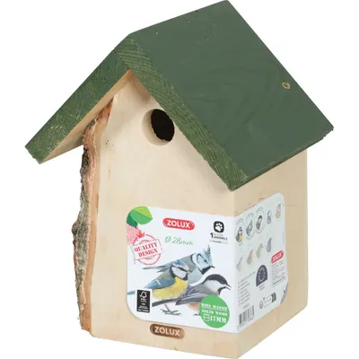 zolux - Nichoir en bois massif entrée ø28 mm pour oiseaux mésange