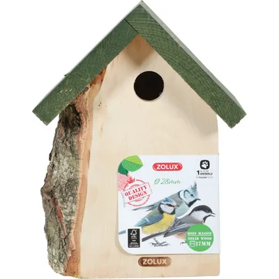 zolux - Nichoir en bois massif entrée ø28 mm pour oiseaux mésange