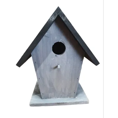 Nichoir pour oiseaux 18.5 x 15 x 23 cm en bois gris /
