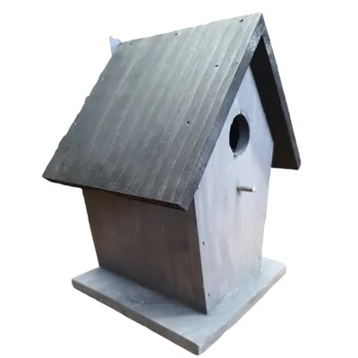Nichoir pour oiseaux 18.5 x 15 x 23 cm en bois gris /