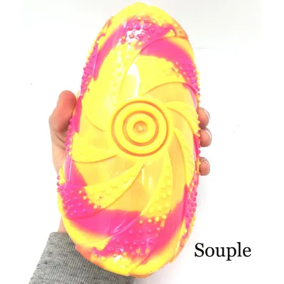 Flamingo - Disque Volant ZAZA, TPR,  ø18 cm, jaune et rose, Jouet pour chie