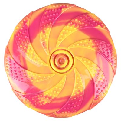 Disque Volant ZAZA, TPR,  ø18 cm, jaune et rose, Jouet pour chien.