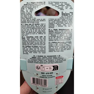 Peigne démêloir 18.5 cm, 10 dents pour chien