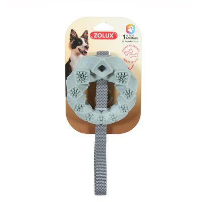 Jouet Cercle TPR cache friandises Kaki ø 12x 36 cm pour chien