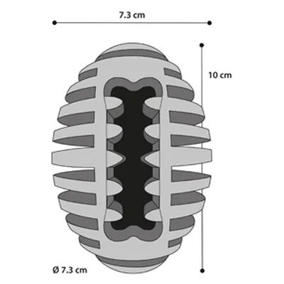 Flamingo - Jouet balle avec emplacement a friandise pour chien, Noir 10 cm