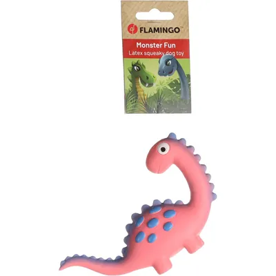 Flamingo - Jouet Dinosaure rose en latex hauteur 10 cm pour chien