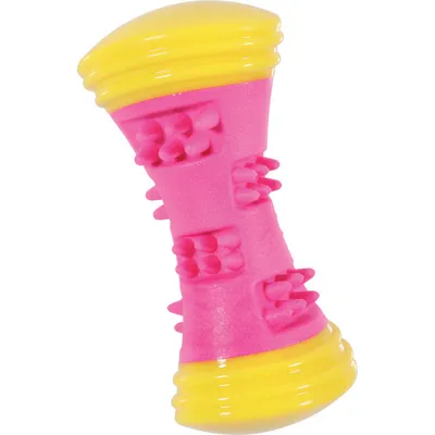 Jouet haltère Sunset 15 cm rose pour chien