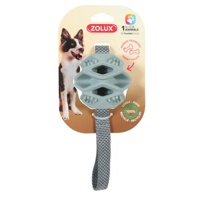 zolux - Jouet Balle TPR cache friandises kaki ø 7.8 x 31.5 cm pour chien