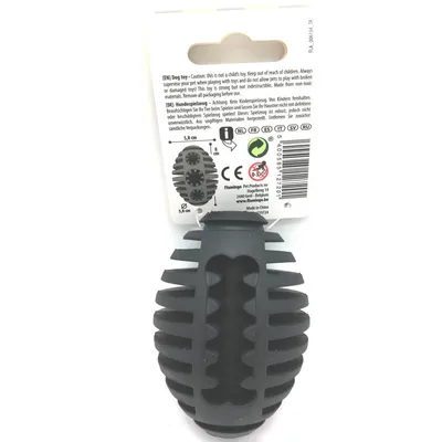 Flamingo - Jouet pour chien Gladiator Rugby  S Noir 8 cm ø 5.8 cm extra str