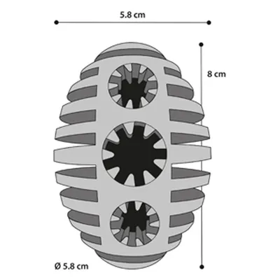 Flamingo - Jouet pour chien Gladiator Rugby  S Noir 8 cm ø 5.8 cm extra str