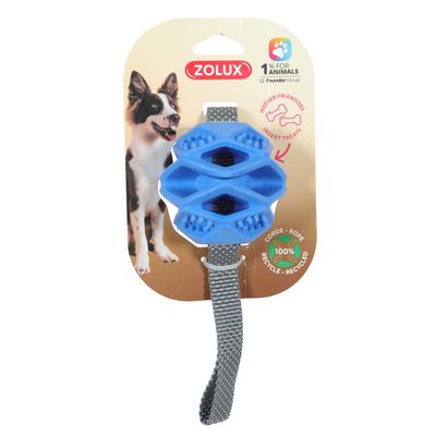 Jouet Balle TPR cache friandises Bleu ø 7.8 x 31.5 cm pour chien