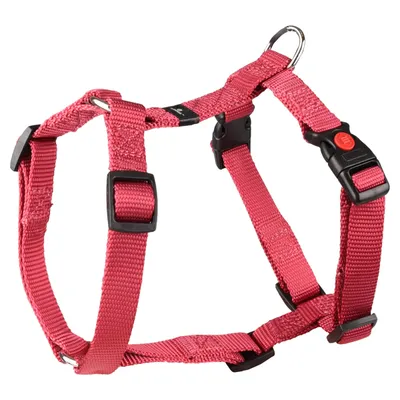 Harnais H Ziggi S/M  tour de cou 35 -50 cm 15 MM  cerise pour chien
