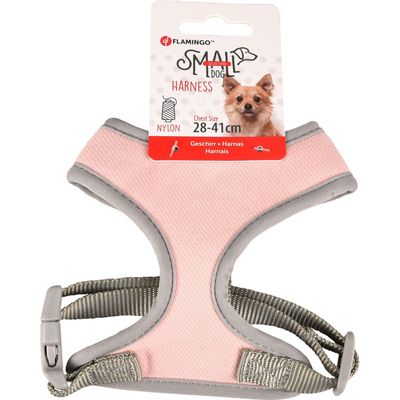 Flamingo - Harnais Small dog XS cou 20 cm corps réglable de 28 à 41 cm rose