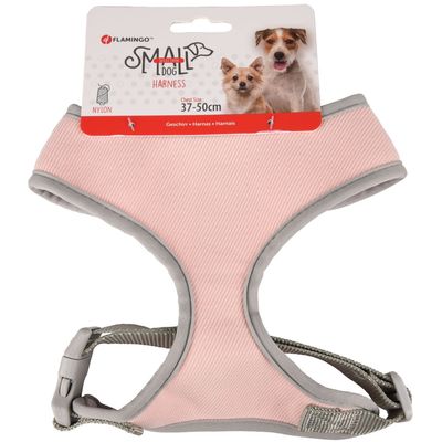 Harnais Small dog rose M cou 35 cm réglable de 37 à 50 cm pour chiens