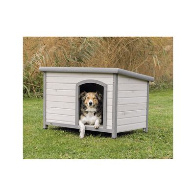 Niche Classic toit plat M-L: 104 x 72 x 68 cm, grise pour chiens