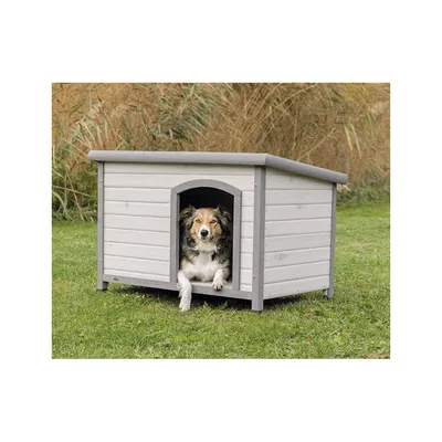 animallparadise - Niche Classic toit plat M-L: 104 x 72 x 68 cm, grise pour