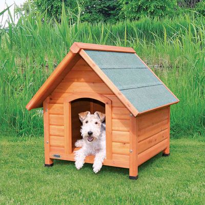 Niche pour chien en bois Cottage, pieds réglables, brune - taille S-M 71 ×
