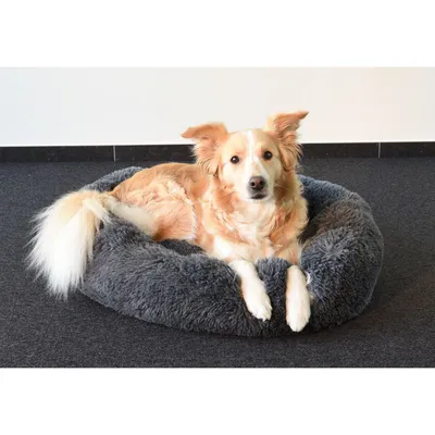Coussin KREMS rond ø 70 cm gris anti stress pour chiens Coussin KREMS rond ø 70 cm gris anti stress pour chiens