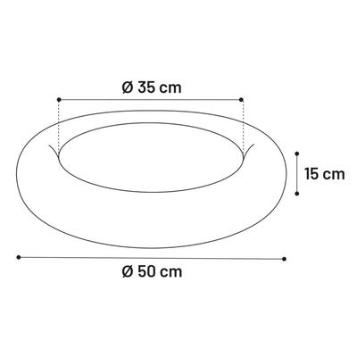 Coussin rond élégance gris ø 50 cm pour petit chien