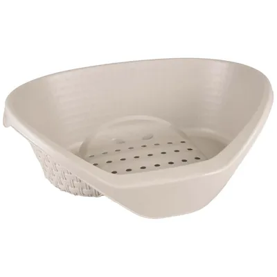 corbeille aspect rotin 60 x 44 x 21 cm H gamme Nido couleur gris clair pour