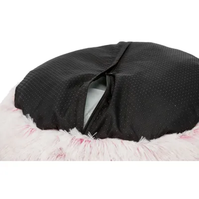 Lit Harvey rond couleur blanc rose ø 50 cm, pour chat et petit chien .