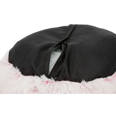 Lit Harvey rond couleur blanc rose ø 50 cm, pour chat et petit chien .