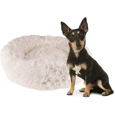 Coussin KREMS rond ø 70 cm anti stress couleur blanc pour chiens