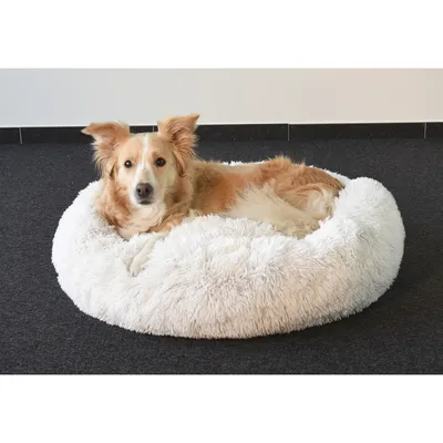 Coussin KREMS rond ø 70 cm anti stress couleur blanc pour chiens