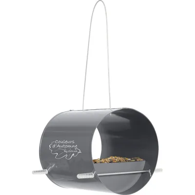 Mangeoire petit tonneau ardoise   ø 14 cm pour oiseaux