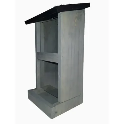 Flamingo - Mangeoire silo Womba maison grise 25 cm pour oiseaux