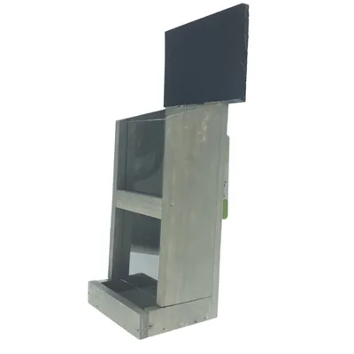 Flamingo - Mangeoire silo Womba maison grise 25 cm pour oiseaux