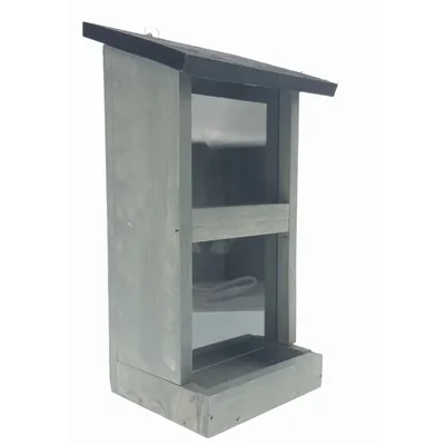 Mangeoire silo Womba maison grise 25 cm pour oiseaux