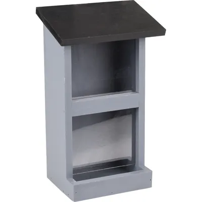 Mangeoire silo Womba maison grise 25 cm pour oiseaux