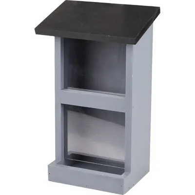 Mangeoire silo Womba maison grise 25 cm pour oiseaux