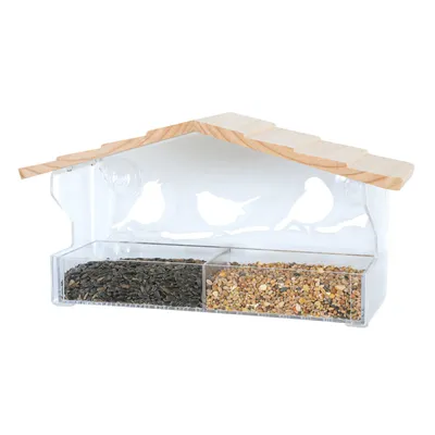 Mangeoire de fenêtre Bamboo M, 36 x 12 x 18 cm pour oiseaux