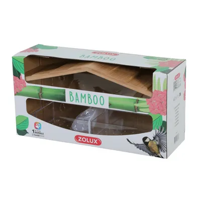 zolux - Mangeoire de fenêtre Bamboo M, 36 x 12 x 18 cm pour oiseaux