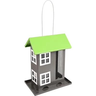 Mangeoire maisonnette 2 en 1 graines et noix, pour oiseaux