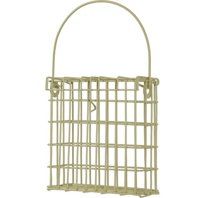 Support pour pain de graisse en métal vert lichen  pour oiseaux