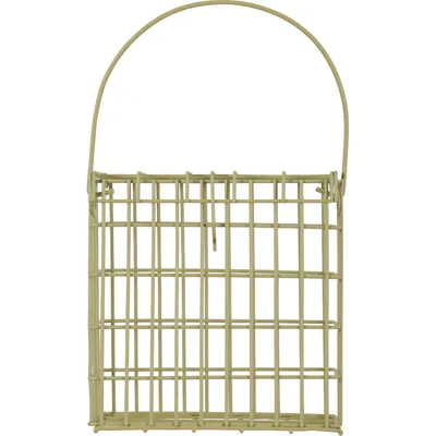Support pour pain de graisse en métal vert lichen  pour oiseaux