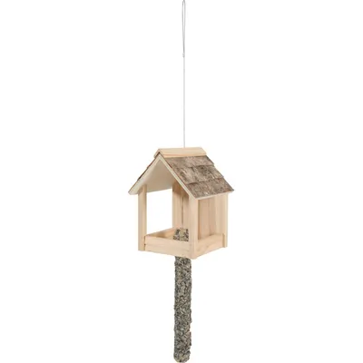 Mangeoire Cup Castor 3 en 1 , toit en bois, pour oiseaux