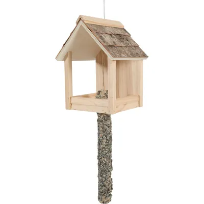 zolux - Mangeoire Cup Castor 3 en 1 , toit en bois, pour oiseaux