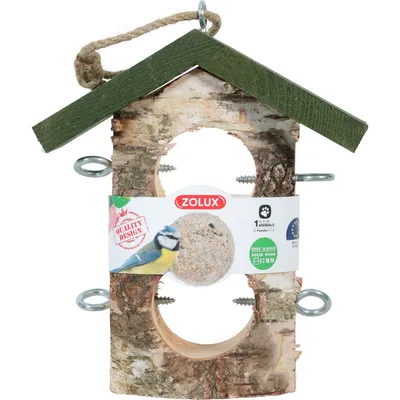 Support 2 Boules de graisse en bois massif pour oiseaux