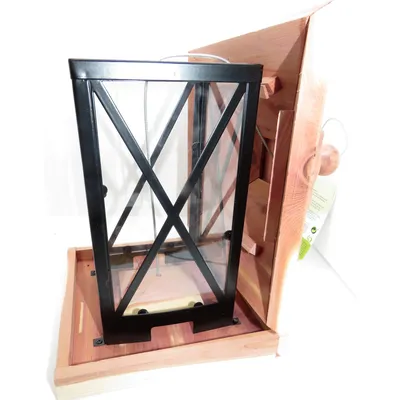 animallparadise - Mangeoire silo à graines, bois métal plexi 22 x 22 x 32 c