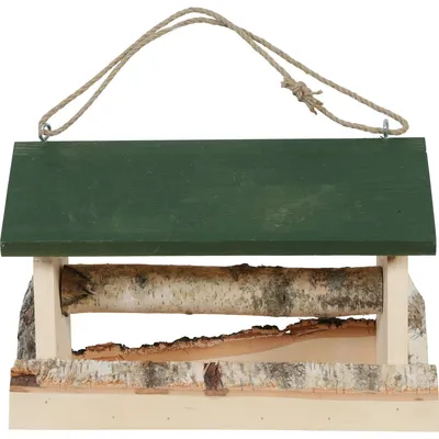 Mangeoire en bois XL 19 x 37 H 20 cm pour oiseaux