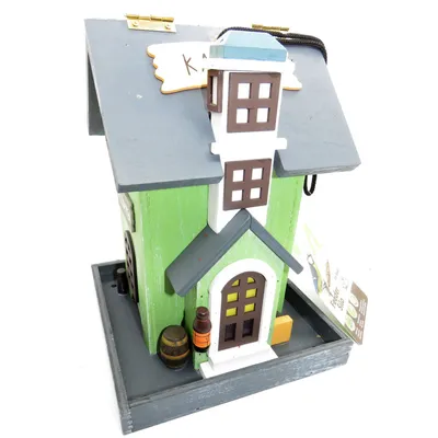 animallparadise - Mangeoire Chapelle en bois, à graines pour oiseaux 18 x 1