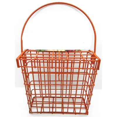 Support pour pain de graisse en métal orange pour oiseaux