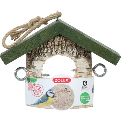 Support Boule de graisse en bois massif pour oiseaux
