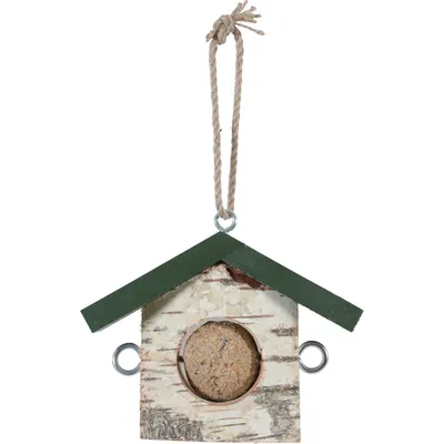 Support Boule de graisse en bois massif pour oiseaux